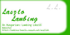 laszlo lambing business card