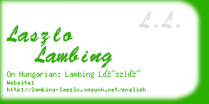 laszlo lambing business card